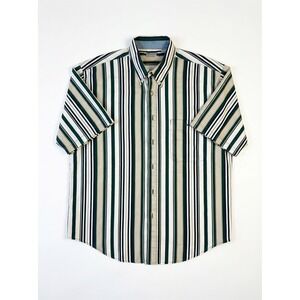 Vintage 90s Bugle Boy Company XXL Striped Short Sleeve Button Down Shirt Cotton